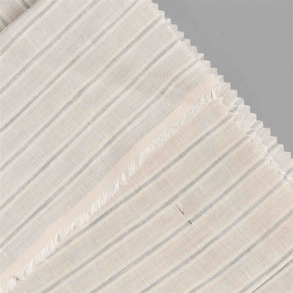 Off White Grey Striped Linen Fabric manufacturers